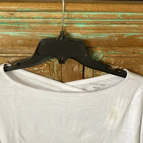 Eileen Fisher White T-Shirt Medium - Picture 5 of 7